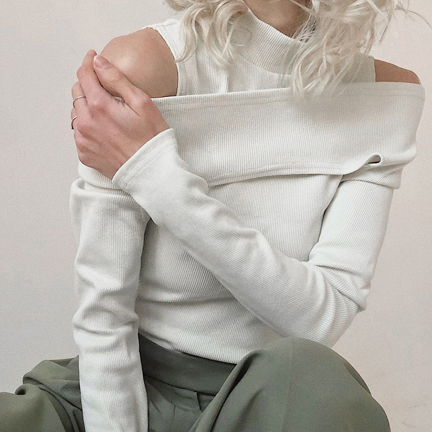 Camiseta de color sólido sin tirantes para mujer