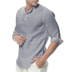 Camisa de manga larga de lino para hombre