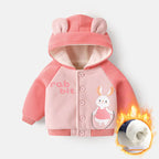 Chaqueta polar con capucha para bebé, niño y niña, invierno