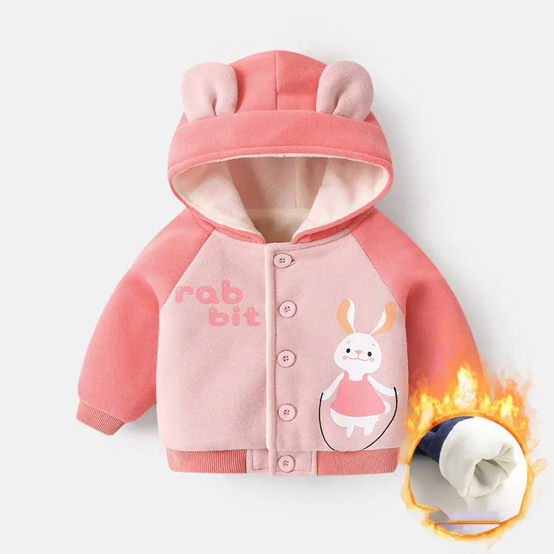 Chaqueta polar con capucha para bebé, niño y niña, invierno