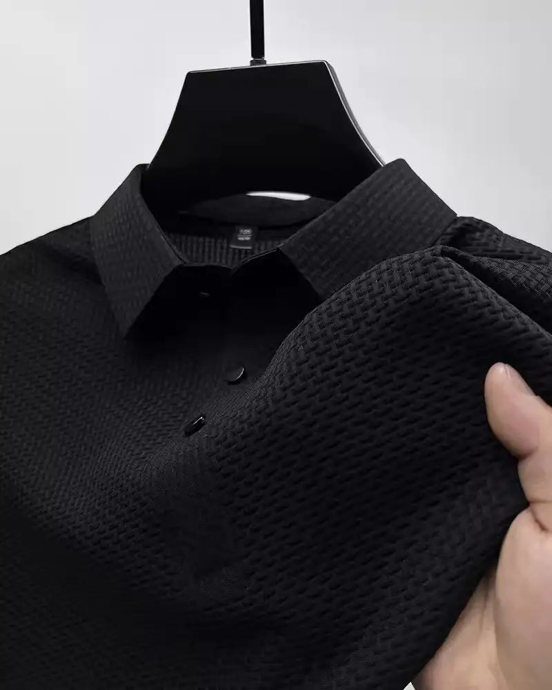 Camiseta de solapa camiseta informal de negocios de manga corta polo