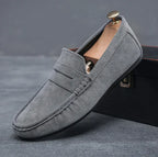 Zapatos planos casuales de cuero para hombre