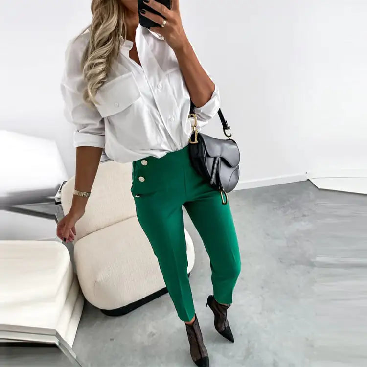Pantalones de traje casuales de primavera de corte entallado