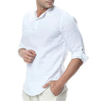 Camisa de manga larga de lino para hombre