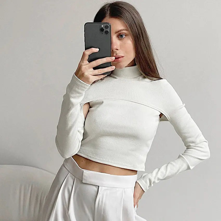 Camiseta de color sólido sin tirantes para mujer