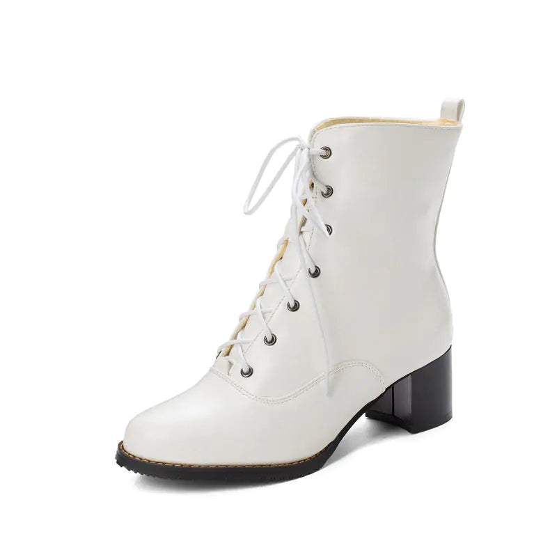 Botas Martin de Tacón Grueso y Media Caña para Mujer