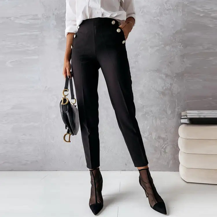Pantalones de traje casuales de primavera de corte entallado