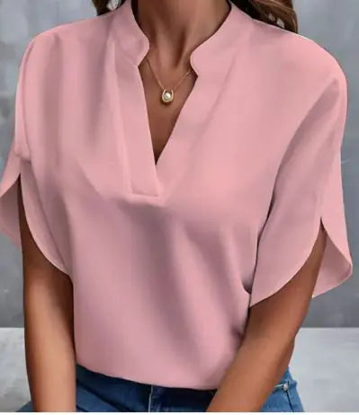 Camisa de gasa con cuello en V