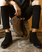 Botines Chelsea de piel de caña alta para hombre