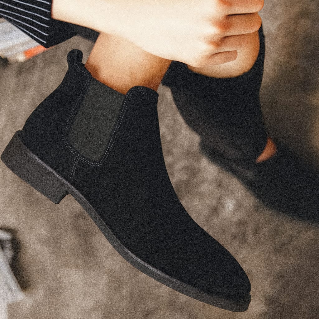 Botines Chelsea de piel de caña alta para hombre