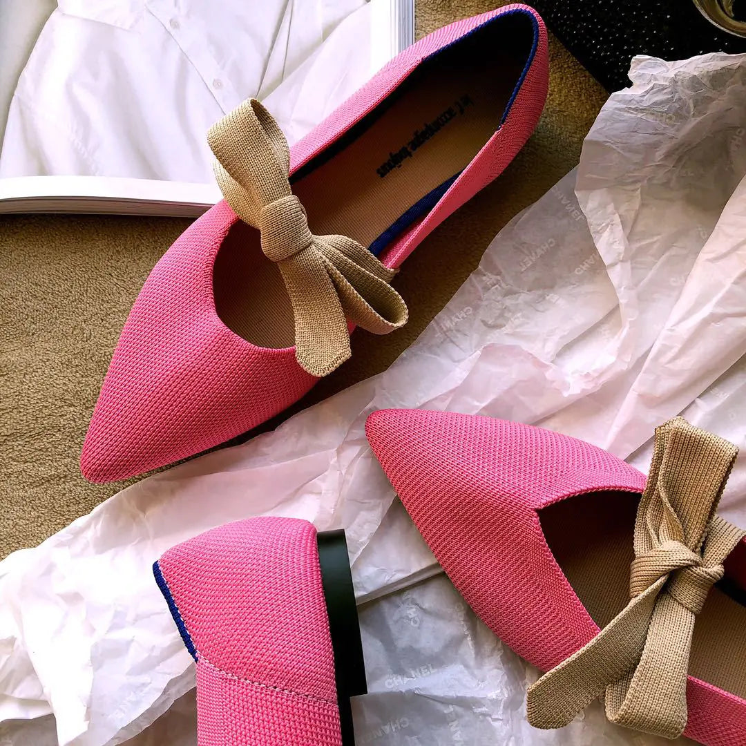 Zapatos Planos Casuales con Lazo