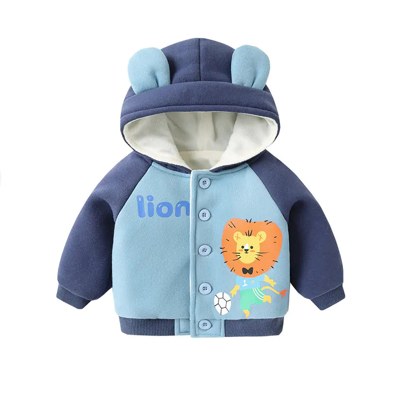 Chaqueta polar con capucha para bebé, niño y niña, invierno