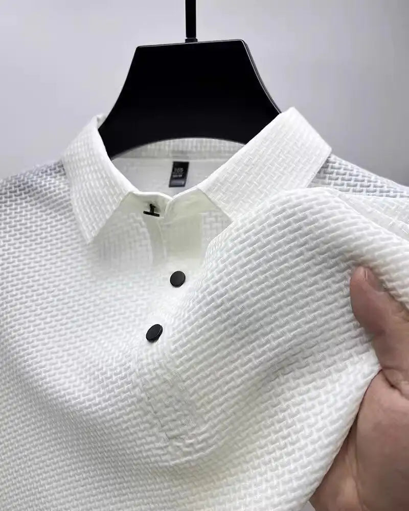 Camiseta de solapa camiseta informal de negocios de manga corta polo