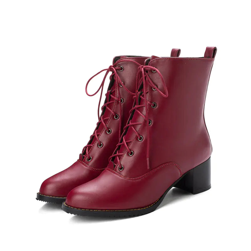 Botas Martin de Tacón Grueso y Media Caña para Mujer