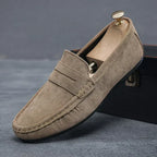 Zapatos planos casuales de cuero para hombre