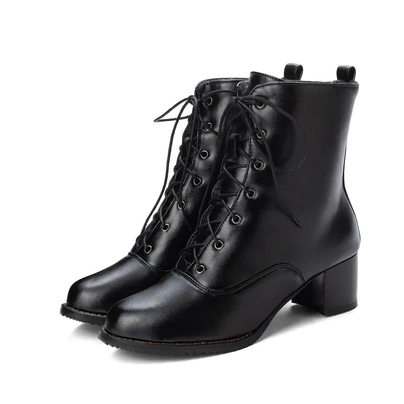 Botas Martin de Tacón Grueso y Media Caña para Mujer