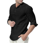 Camisa de manga larga de lino para hombre