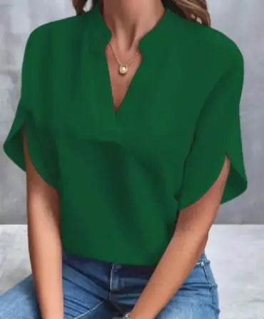 Camisa de gasa con cuello en V