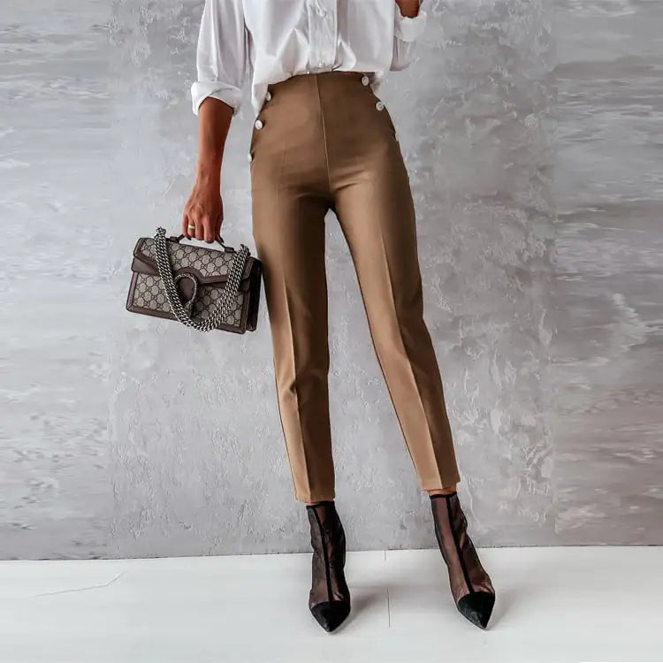 Pantalones de traje casuales de primavera de corte entallado