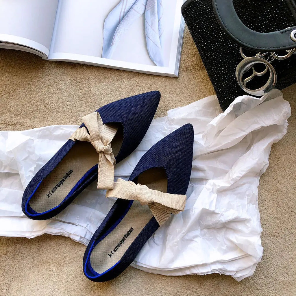 Zapatos Planos Casuales con Lazo