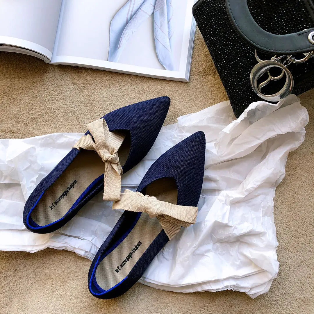 Zapatos Planos Casuales con Lazo