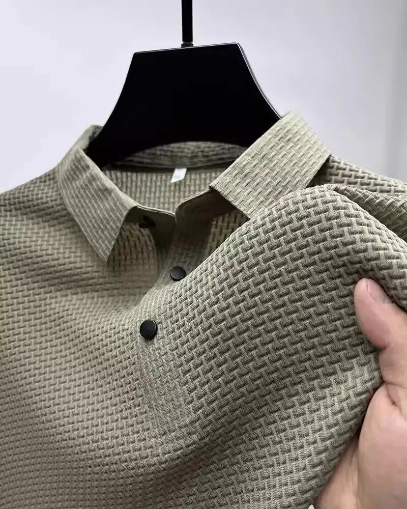 Camiseta de solapa camiseta informal de negocios de manga corta polo