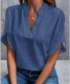 Camisa de gasa con cuello en V