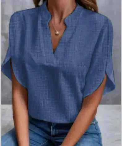 Camisa de gasa con cuello en V