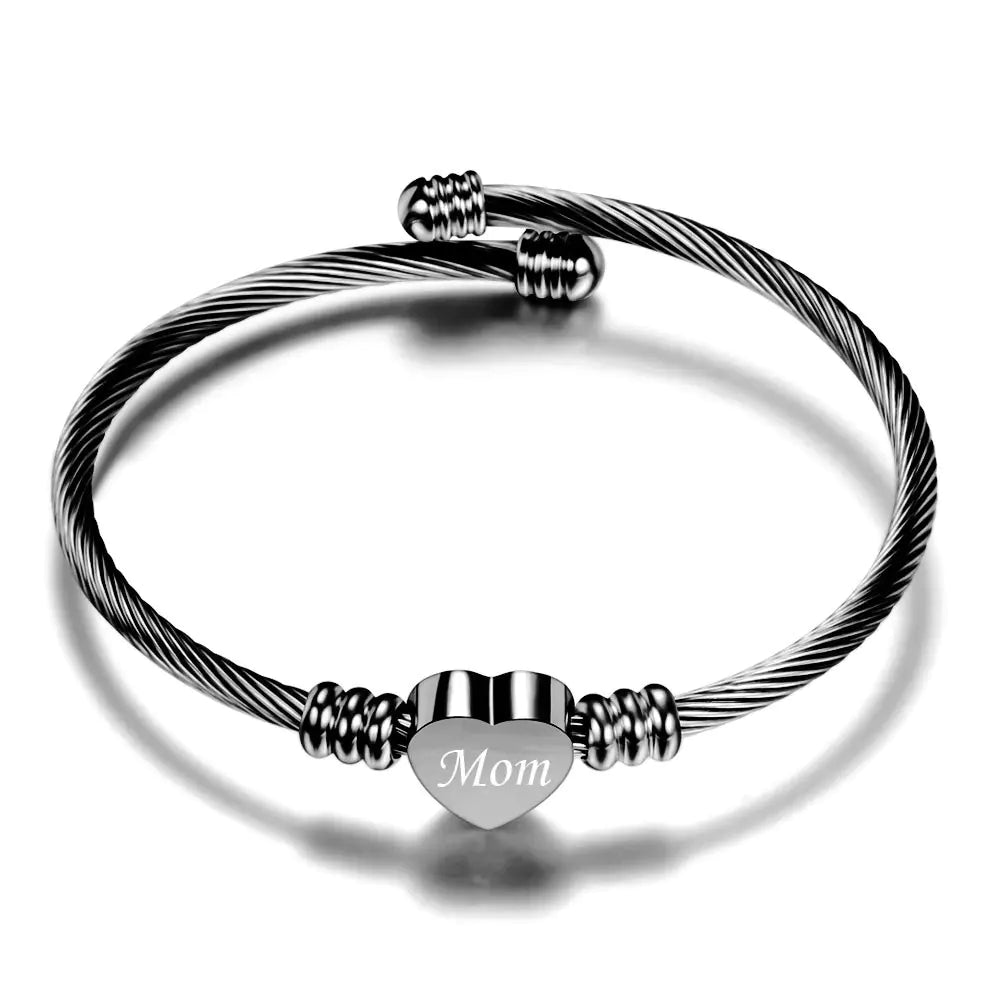 Pulseras trenzadas de acero inoxidable para el Día de la Madre