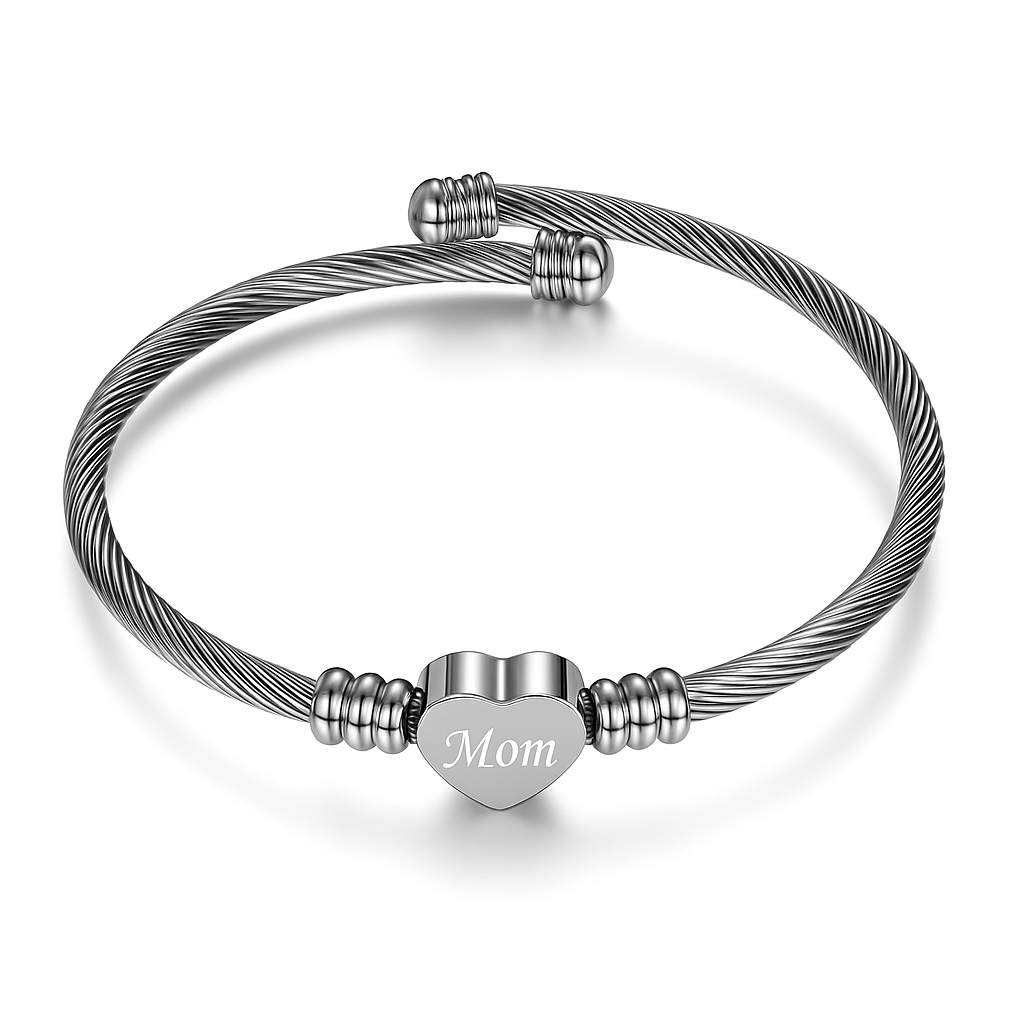 Pulseras trenzadas de acero inoxidable para el Día de la Madre