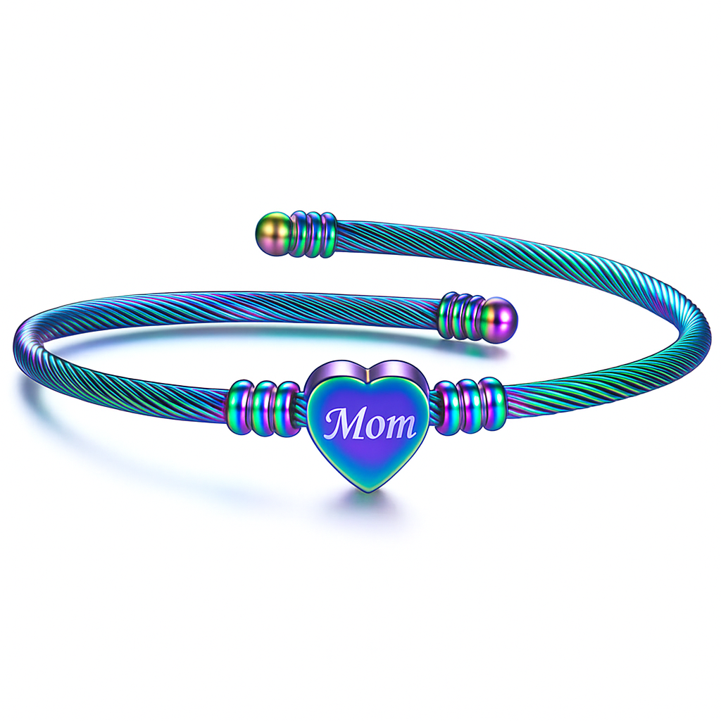 Pulseras trenzadas de acero inoxidable para el Día de la Madre