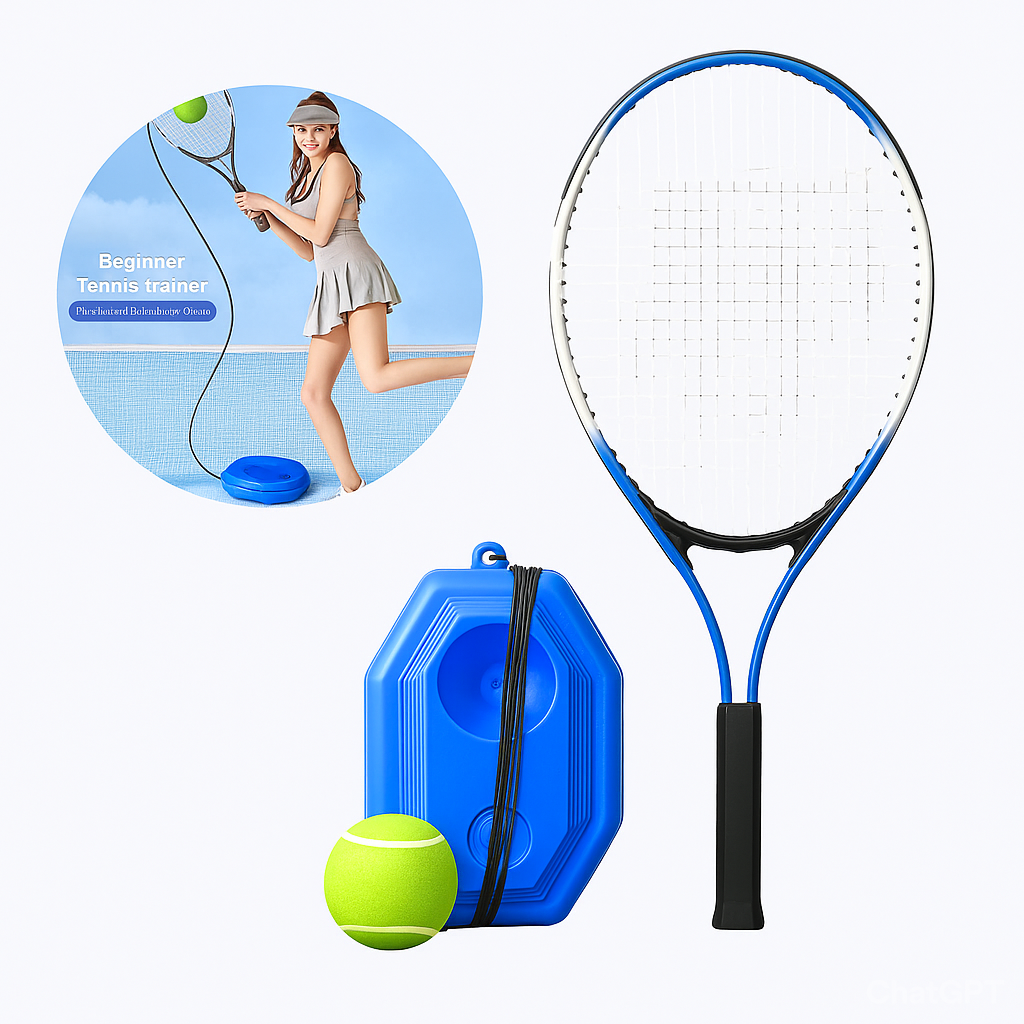 Raqueta de tenis con sistema de entrenamiento de rebote