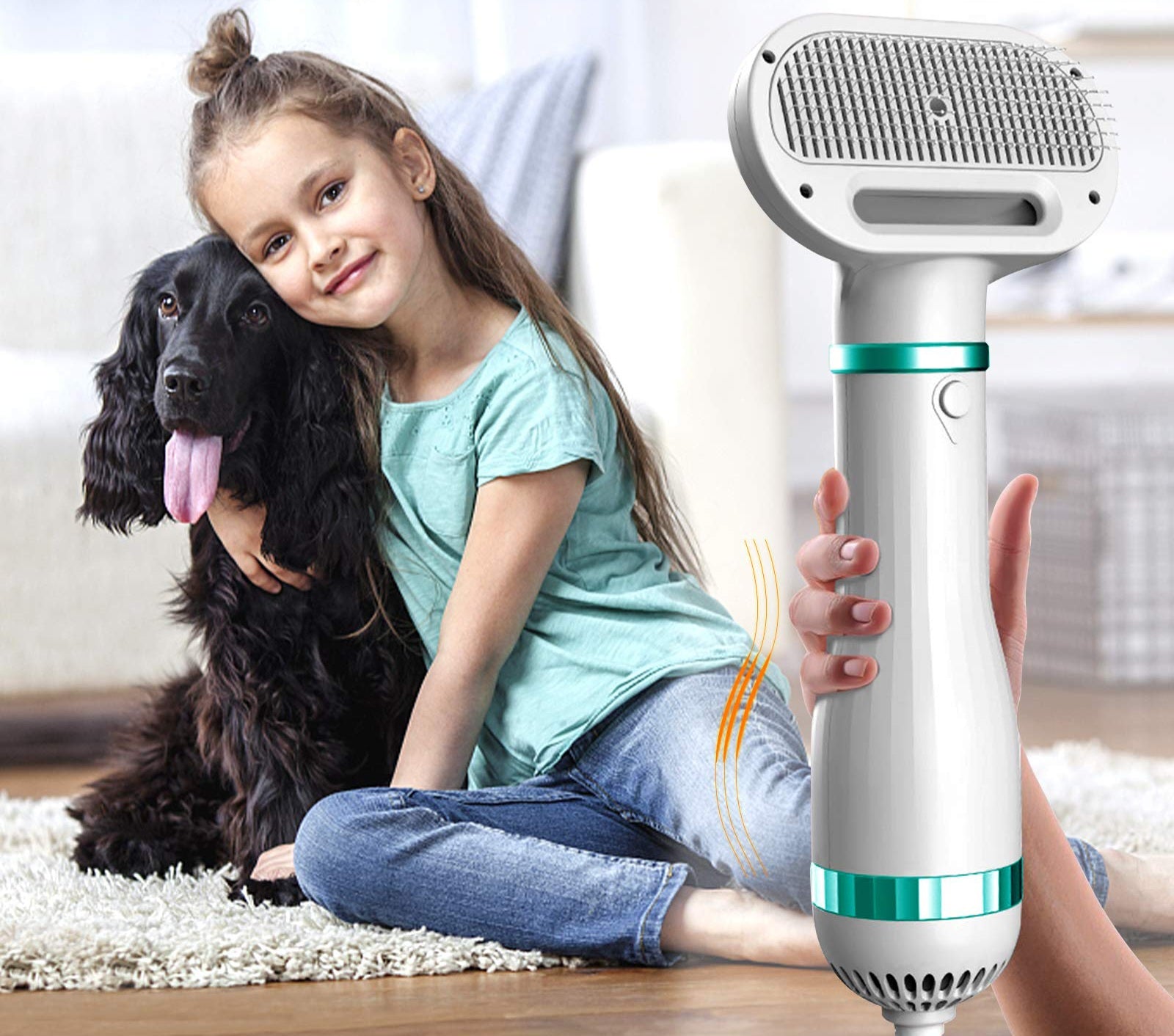 Peine Secador de Pelo Eléctrico para Perros y Gatos