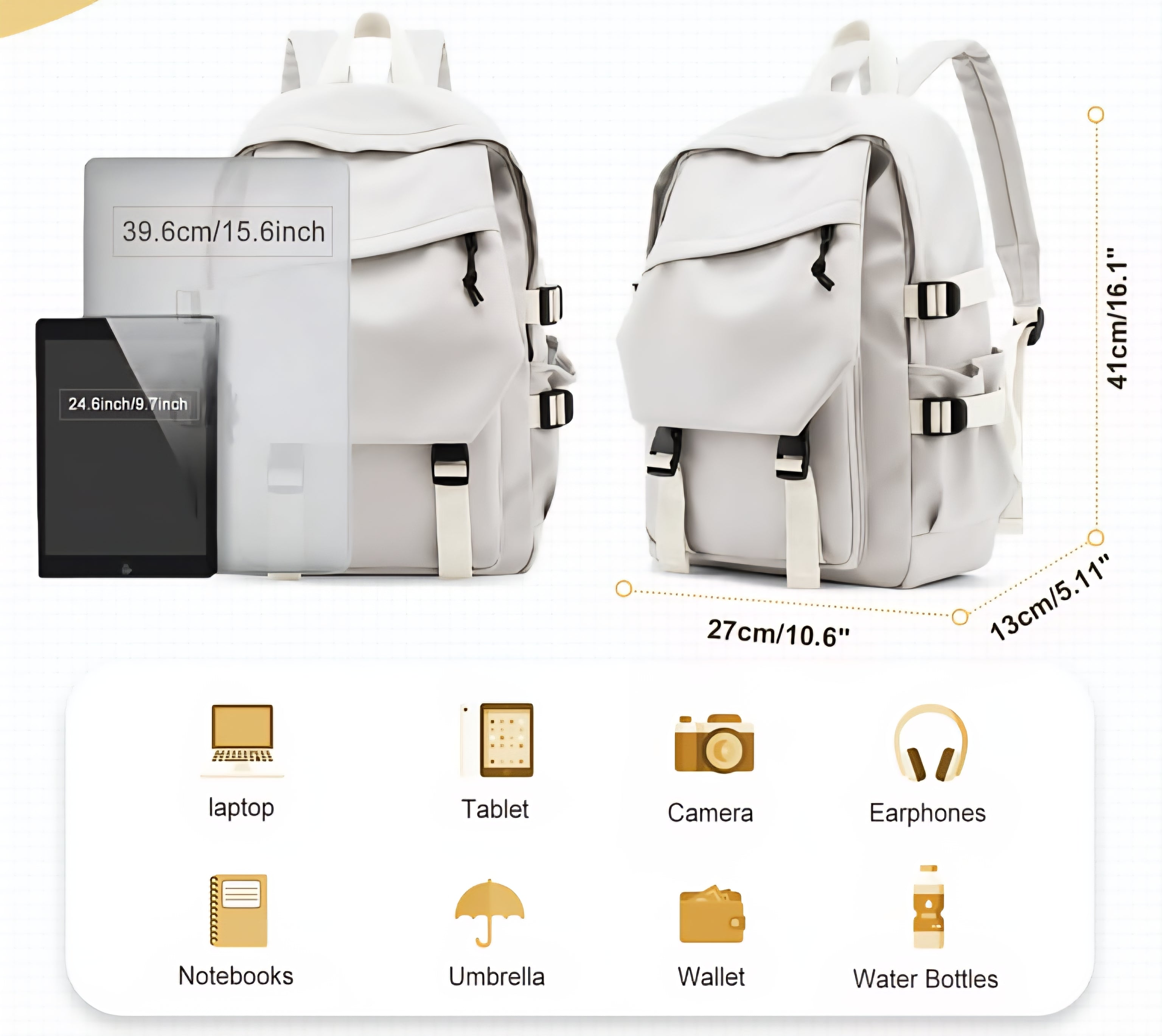 Mochila blanca compacta