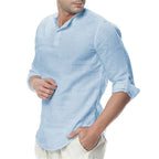 Camisa de manga larga de lino para hombre